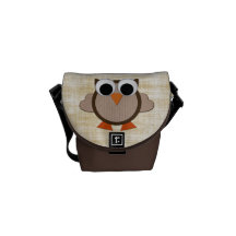 Cute Retro Owl Brown Messenger Bag