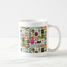 Cute Retro Trees Floral Pattern Coffee Mug