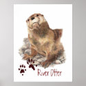 Cute River Otter Poster posters