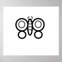 Cute round butterfly posters