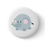 Cute Round Elephant Button