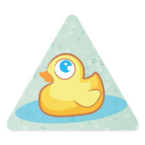 Cute rubber duck with bubbles sticker