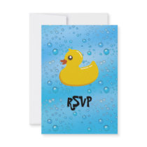 Cute Rubber Ducky/Blue Bubbles Invites