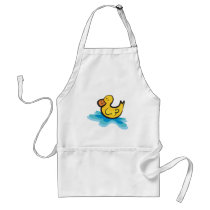 cute rubber ducky in tub aprons