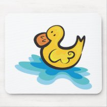cute rubber ducky in tub mouse mats