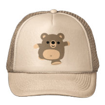 Cute Running Cartoon Bear Trucker Hat