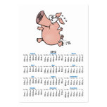 cute running pig cartoon character business cards