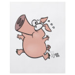 cute running pig cartoon character flyers