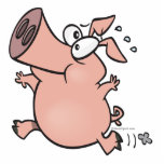 cute running pig cartoon character photo sculptures