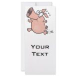 cute running pig cartoon character rack card template