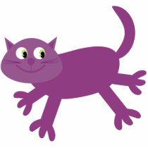 Cute running purple cat special acrylic magnet