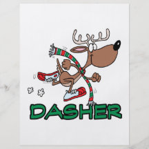 cute running reindeer DASHER cartoon Custom Flyer
