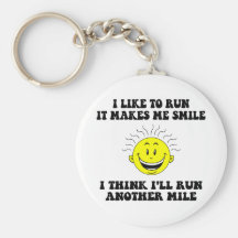 Cute running saying keychain