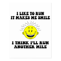 Cute running saying postcards