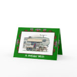Cute RV Vintage Fifth Wheel Camper Trailer Greeting Card