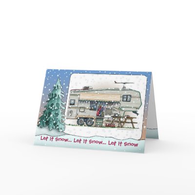 Cute RV Vintage Fifth Wheel Camper Trailer Greeting Card by art1st