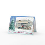 Cute RV Vintage Fifth Wheel Camper Trailer Greeting Card