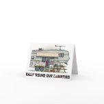 Cute RV Vintage Fifth Wheel Camper Travel Trailer Greeting Card