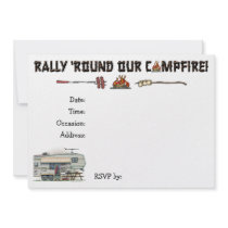 Cute RV Vintage Fifth Wheel Camper Travel Trailer Personalised Invites