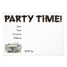 Cute RV Vintage Fifth Wheel Camper Travel Trailer Invite