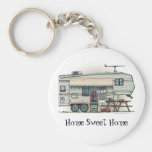 Cute RV Vintage Fifth Wheel Camper Travel Trailer Key Chain