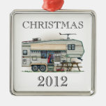 Cute RV Vintage Fifth Wheel Camper Travel Trailer Christmas Ornaments
