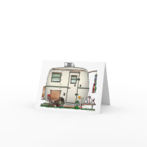 Cute RV Vintage Glass Egg Camper Travel Trailer Greeting Cards
