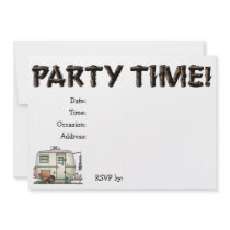 Cute RV Vintage Glass Egg Camper Travel Trailer Invitations