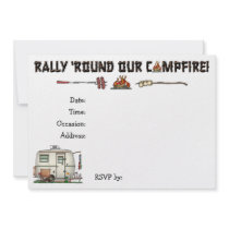 Cute RV Vintage Glass Egg Camper Travel Trailer Personalised Invite