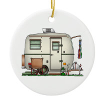 Cute RV Vintage Glass Egg Camper Travel Trailer