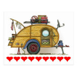 Cute RV Vintage Teardrop  Camper Travel Trailer Postcards