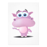 cute sad little hippo custom invite