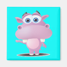 cute sad little hippo fridge magnet