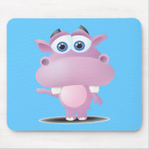 cute sad little hippo mouse mats