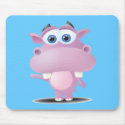 cute sad little hippo mousepads