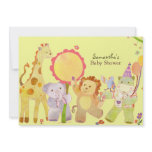 Cute Safari Jungle Baby Animals: Baby Shower Custom Invites