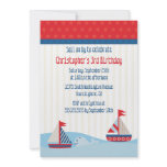 Cute sailboats and whale birthday party invitation