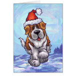 Cute Saint Bernard Dog Holiday Card