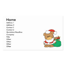 Cute Santa Bear and Toy Sack Business Card