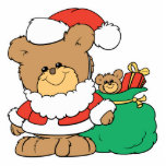 Cute Santa Bear and Toy Sack photo sculptures
