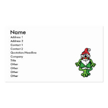 cute santa frog business card template