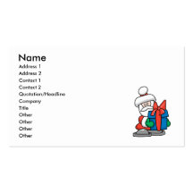 Cute Santa Giving Present Business Card
