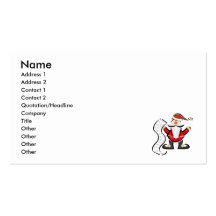 Cute santa with long list business card template