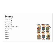 cute santas elves business card