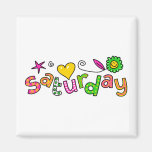 Cute Saturday Week Day Greeting Text Expression Magnet