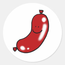 Cute sausage round sticker