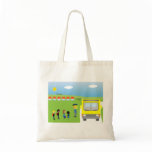 Cute School Bus & Children Tote Bag