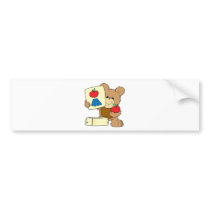 cute school teddy bear A is for Apple Bumper Stickers
