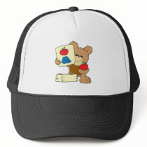 cute school teddy bear A is for Apple Mesh Hats