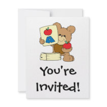 cute school teddy bear A is for Apple Custom Announcement